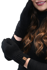 Vivisence Moufles Femme Hiver Confort Pour Les Journées Froides 7015, noir