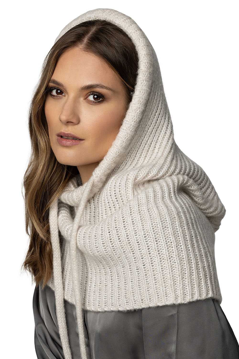Vivisence Schalmütze Kapuzen Schal Für Damen Ideal Für Kalte Wintertage 70102, Beige