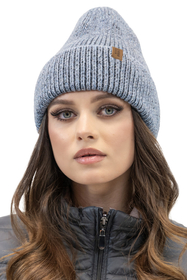 Vivisence Bonnet Femme Hiver Tricoté Bicolore En Fil Chaud Pour L’Automne 7098, bleu