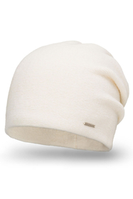 Vivisence Women's Hat Wool Pleated Fleece Lined Comfortable Everyday Winter 7085, ecru