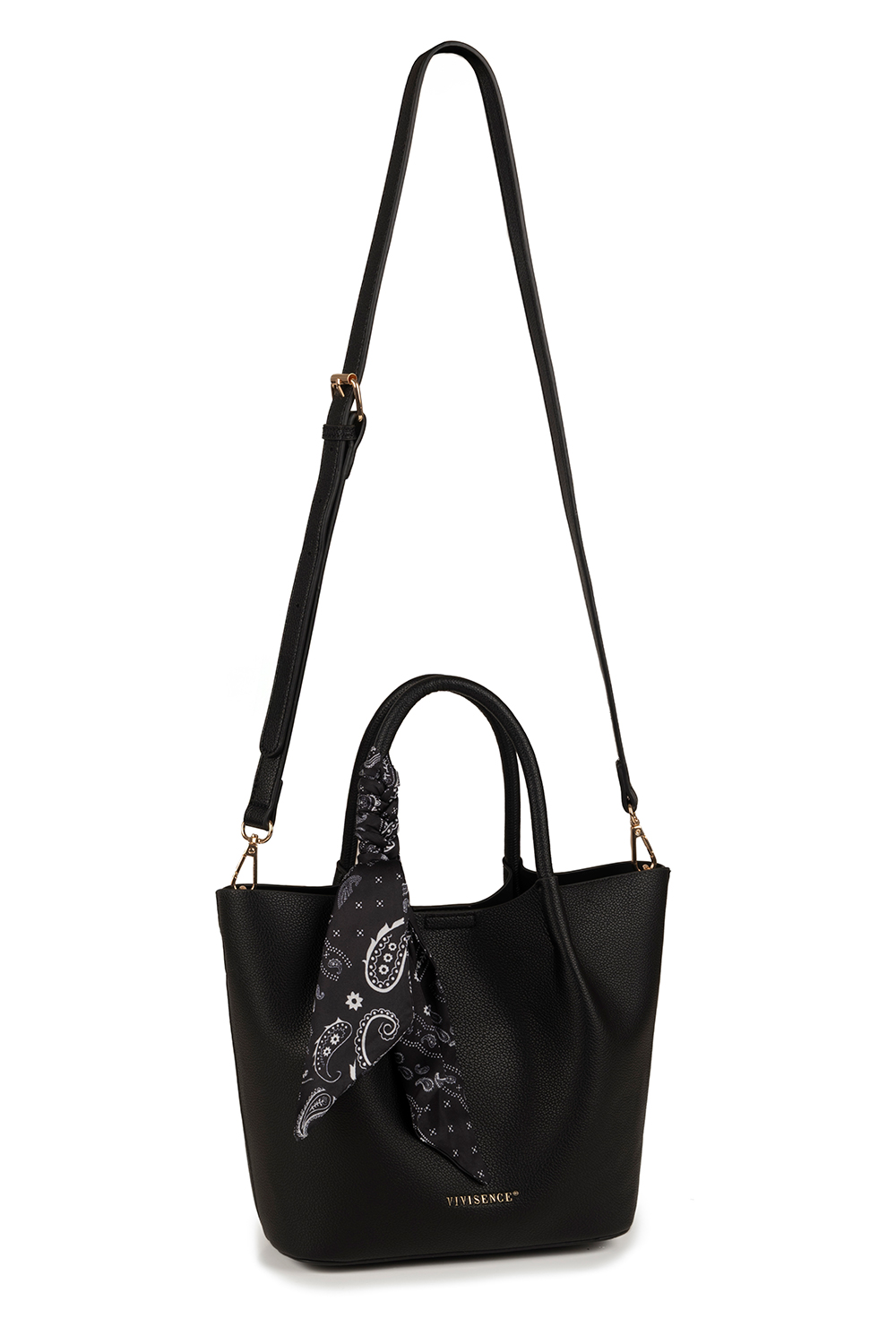 Vivisence Femme Sac À Bandoulière Pochette Cosmetic Amovible pour Tous Les Jours, noir