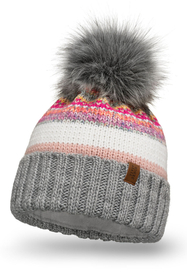 Vivisence Damen Bommelmütze Winter Bommel Wärmendem Garn Antistatischer 7099, Grau