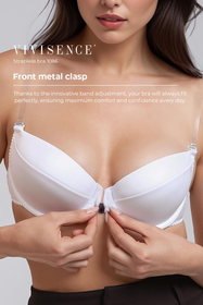 Vivisence Push Up Bra Removable Padding Ideal for Outfits With an Open Back 1086, white