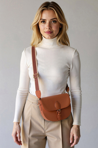 Vivisence Sac Bandoulière Femme Bande Décorative Pour un Usage Quotidien, marron