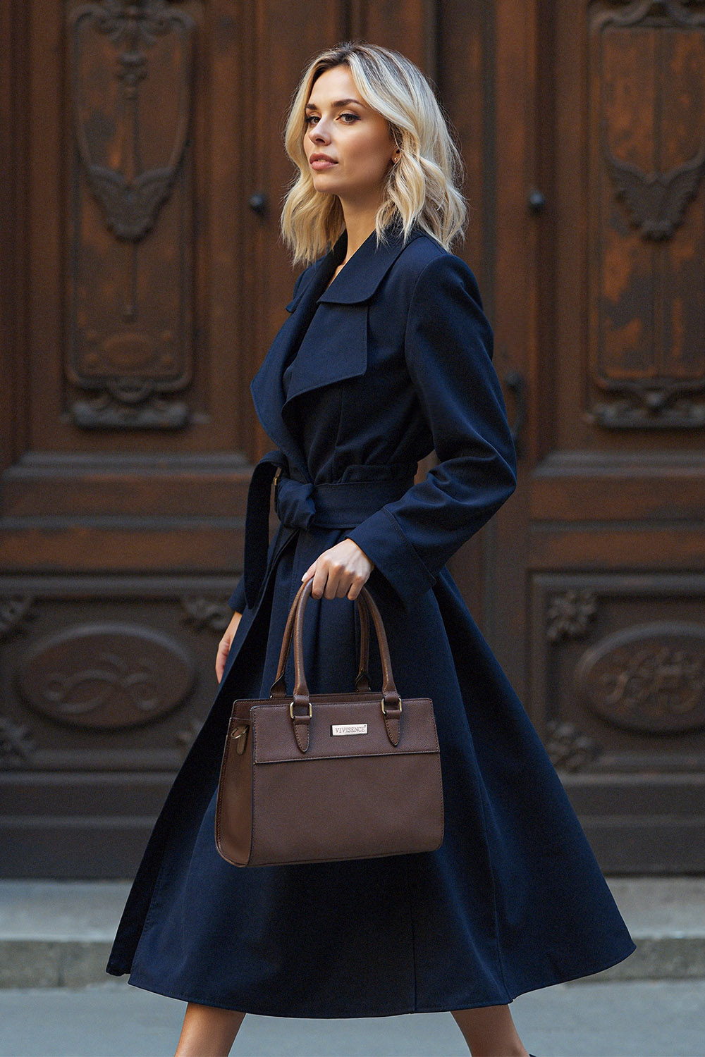 Vivisence Sac a Main Femme Bandoulière Parfait Style Et Confort, marron