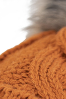 Vivisence Bonnet Femme Et Écharpe Pour L'automne et L'hiver À Pompon Cache-cou Ensemble Classique En Fils Chauds Avec Doublure En Polaire Parfait Pour Les Journées Froides 7014, orange