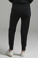 Vivisence Womens Sweatpants Cotton Ribbed Cuffs Loungewear Casual 9103, Black