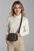 Vivisence Sac Bandoulière Femme Fermeture éclair Sangle Large et Réglable, noir