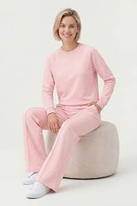 Vivisence Femme Ensemble de Survêtement Sweat Et Pantalon Tissu Extensible Confort Quotidien, rose