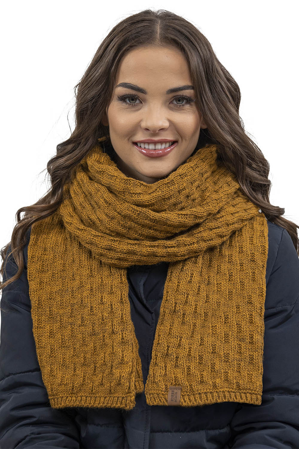 VIVISENCE Damen Winter Schal Wärmt Schenkt Komfort für Kalte Wintertage 7015S, dunkelgelb