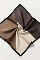 Vivisence Women Silk Scarf Hand Rolled Edges Soft Material Everyday Elegance, beige/brown
