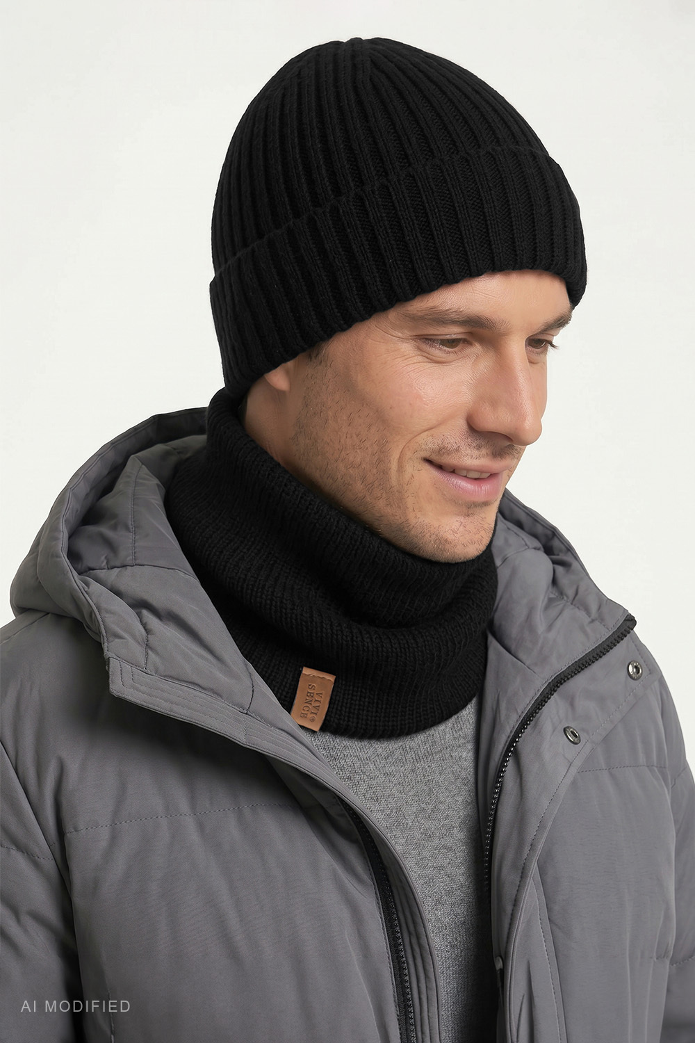 Sets Sets hat + loop scarf, Black