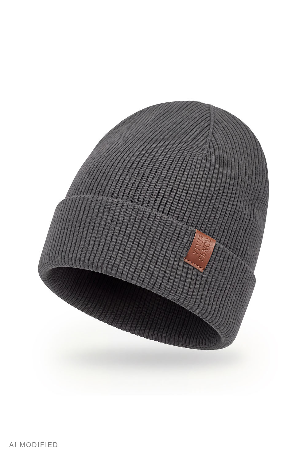 Vivisence bonnet femme beanie avec revers, graphite