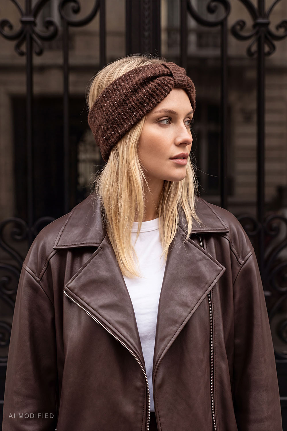 Vivisence Damen Stirnband Strick für kühle Tage Komfort und Stil, braun