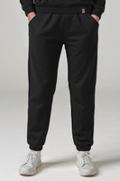 Vivisence Pantalon De Survêtement Femme Confortable Ceinture Élastique Poignets Côtelés Poches Latérales Tissu Doux Coton Mélangé Pour Détente Maison Sport Look Quotidien 9104, noir