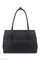 Vivisence T0038 Sac à main femme bandoulière polyuréthane, sac compartiment, noir