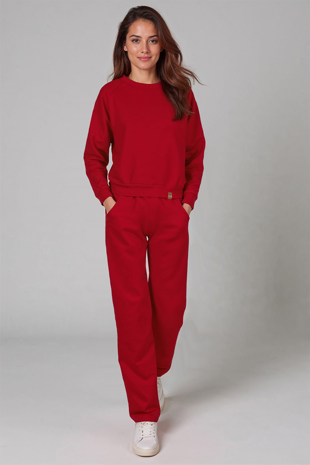Vivisence Women's Sweatpants Wide Leg Lounge Relaxed Fit High Waist Knit Trousers With Elastic Waistband And Side Pockets Ideal For Casual Everyday Or Homewear Looks 9102, Red