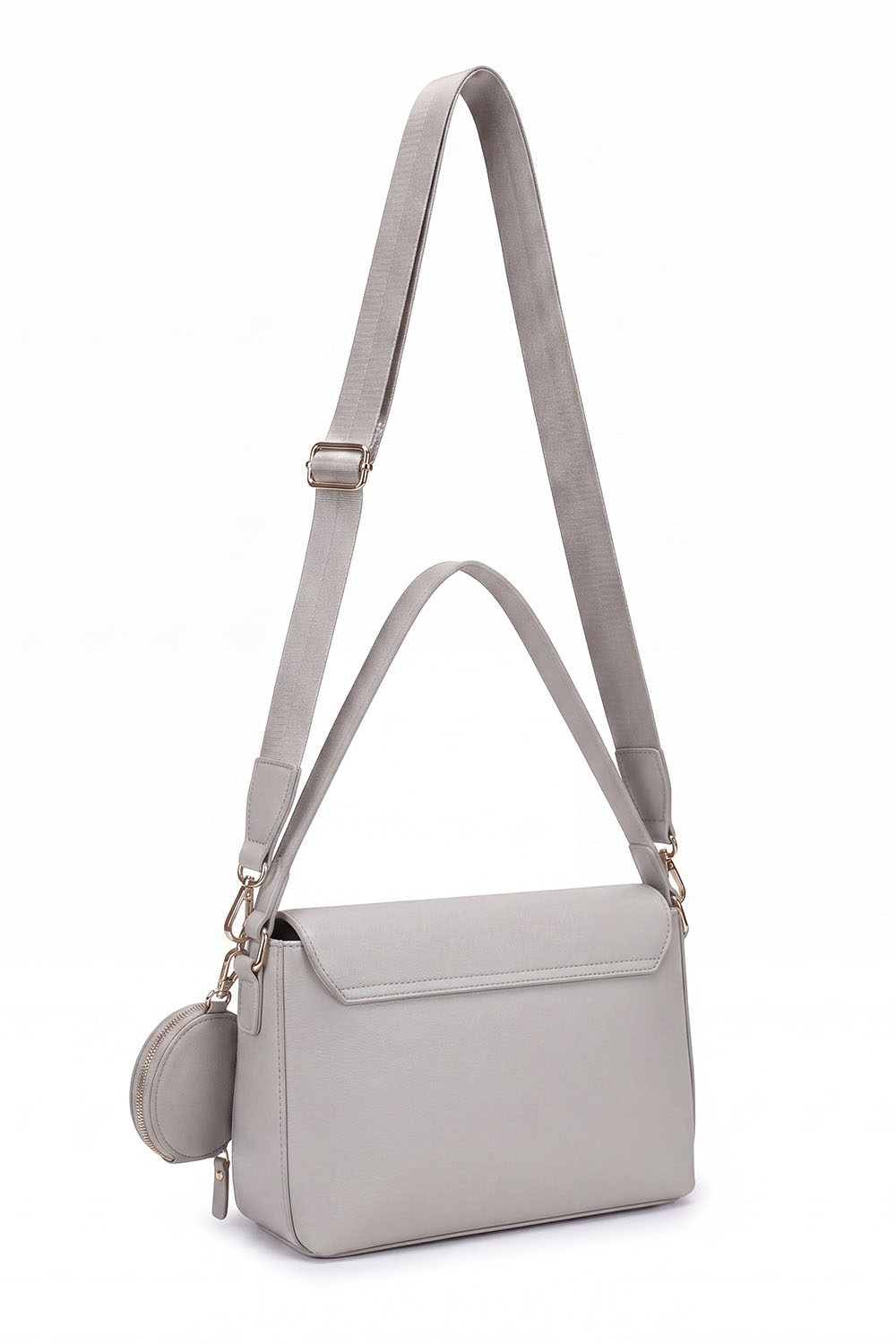 Vivisence Femme Sac À Bandoulière Pochette Amovible Sangle Réglable Confort, gris