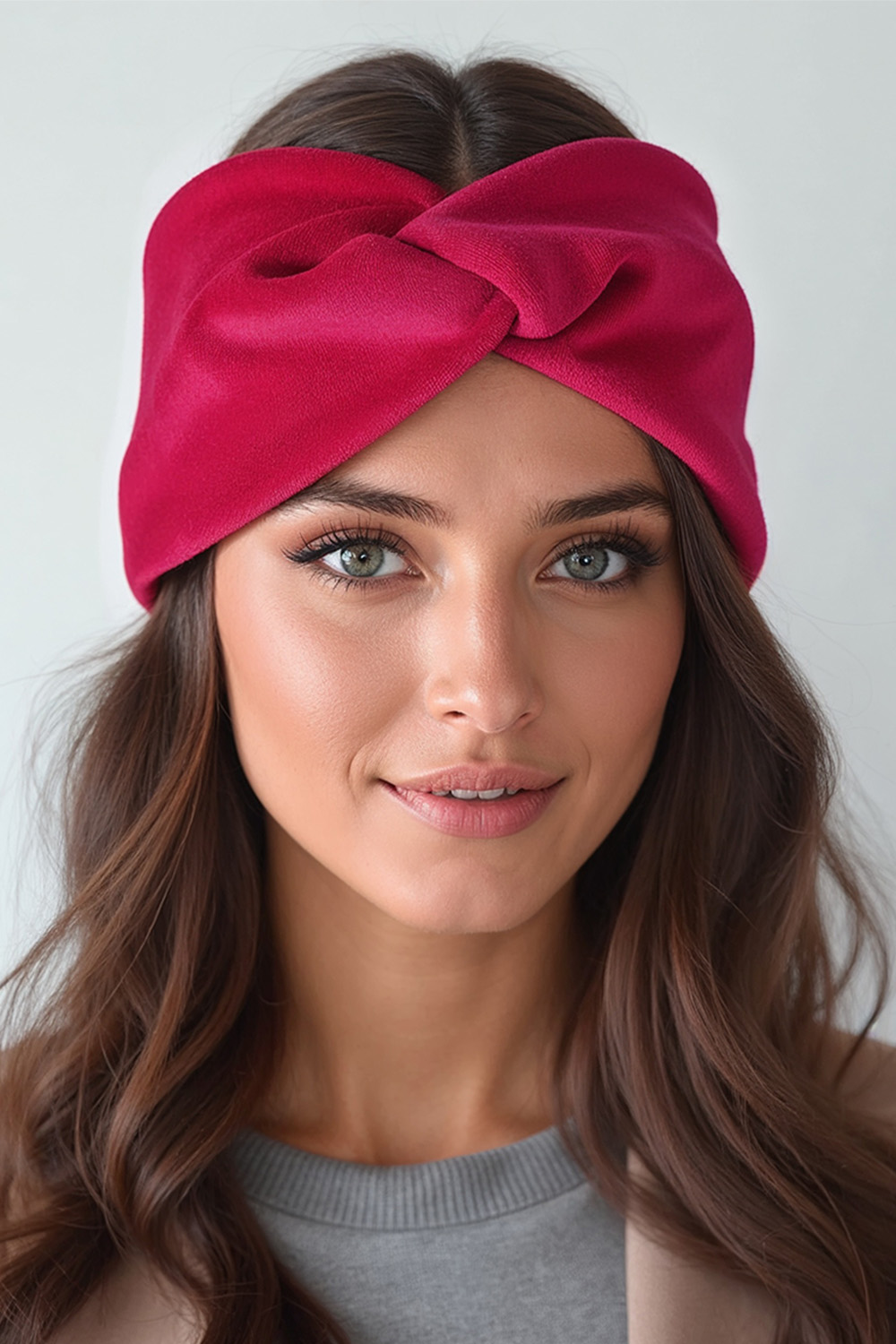 Vivisence Bandeau Femme Hiver Automne Chaud Couvre-chefs d'hiver Confortable Élégant Accessoire Cheveux Entrelacé Devant Tricot Extensible Idéal Journées Froides, rubis