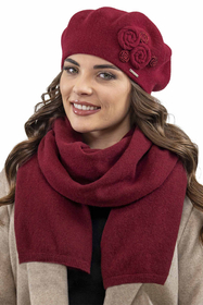 Vivisence Wool Beret For Women Protection Against Cold For Chilly Days 7037, maroon