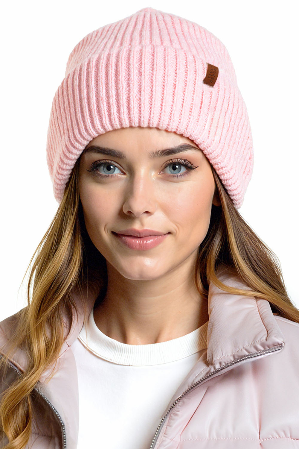 Vivisence Femme Ensemble Bonnet Echarpe Hiver Laine Merinos Douce Chaleur, rose