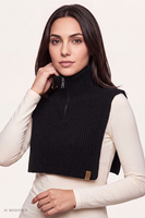 Vivisence ensemble femme bonnet snood chauffe-mains tricot chaud, noir