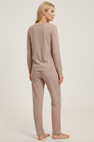 Vivisence Pyjama Deux pièces pour Femme Coton Manches Longues 2023, beige