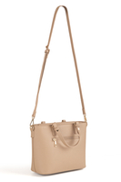 Vivisence Damen Schultertasche mit Reißverschluss Verstellbarer Riemen, Beige