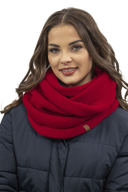 Vivisence Écharpe Tube Tricotée Femme Chaude Et Confortable Pour L’Hiver 7103, rouge