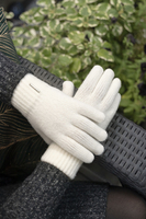 VIVISENCE Damen Winter Handschuhe aus Wolle Ideal für Kaltes Wetter 7201, ecru