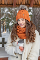 Vivisence Bonnet À Pompon Femme Chaud Et Doux Idéal Pour L’Hiver 7014, orange