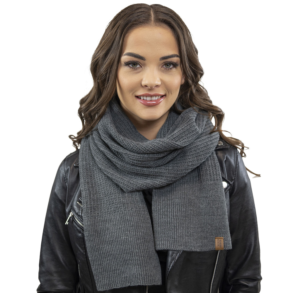 Vivisence Women's Winter Scarf Warm Comfortable For Cold Days 7042S, dark grey