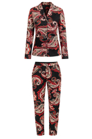 Vivisence Damen Pyjama Viskose Elastisch Mit V Ausschnitt Für Erholsamen Schlaf, Schwarz