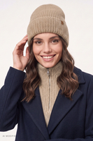 Vivisence Damen Mütze Winter Rippstrick Umschlag warm, beige