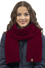 Vivisence Femme Ensemble Bonnet Pompon Écharpe Moufles Chaud Hiver Élégant, bordeaux