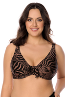 Vivisence 3203 top de bikini à rayures top qualité style classique, brun-noir