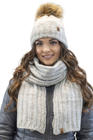 Vivisence Long Winter Scarf For Women Stylish Warm Versatile Yarn 7105, light grey