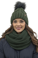 Vivisence Bonnet À Pompon Femme Chaud Et Doux Idéal Pour L’Hiver 7014, vert