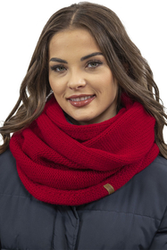 Vivisence Bonnet Femme Et Écharpe Pour L'automne et L'hiver À Pompon Cache-cou Ensemble Classique En Fils Chauds Avec Doublure En Polaire Parfait Pour Les Journées Froides 7014, rouge