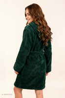 Vivisence Damen Bademantel Polyester mit Kapuze Morgenmantel, Grün