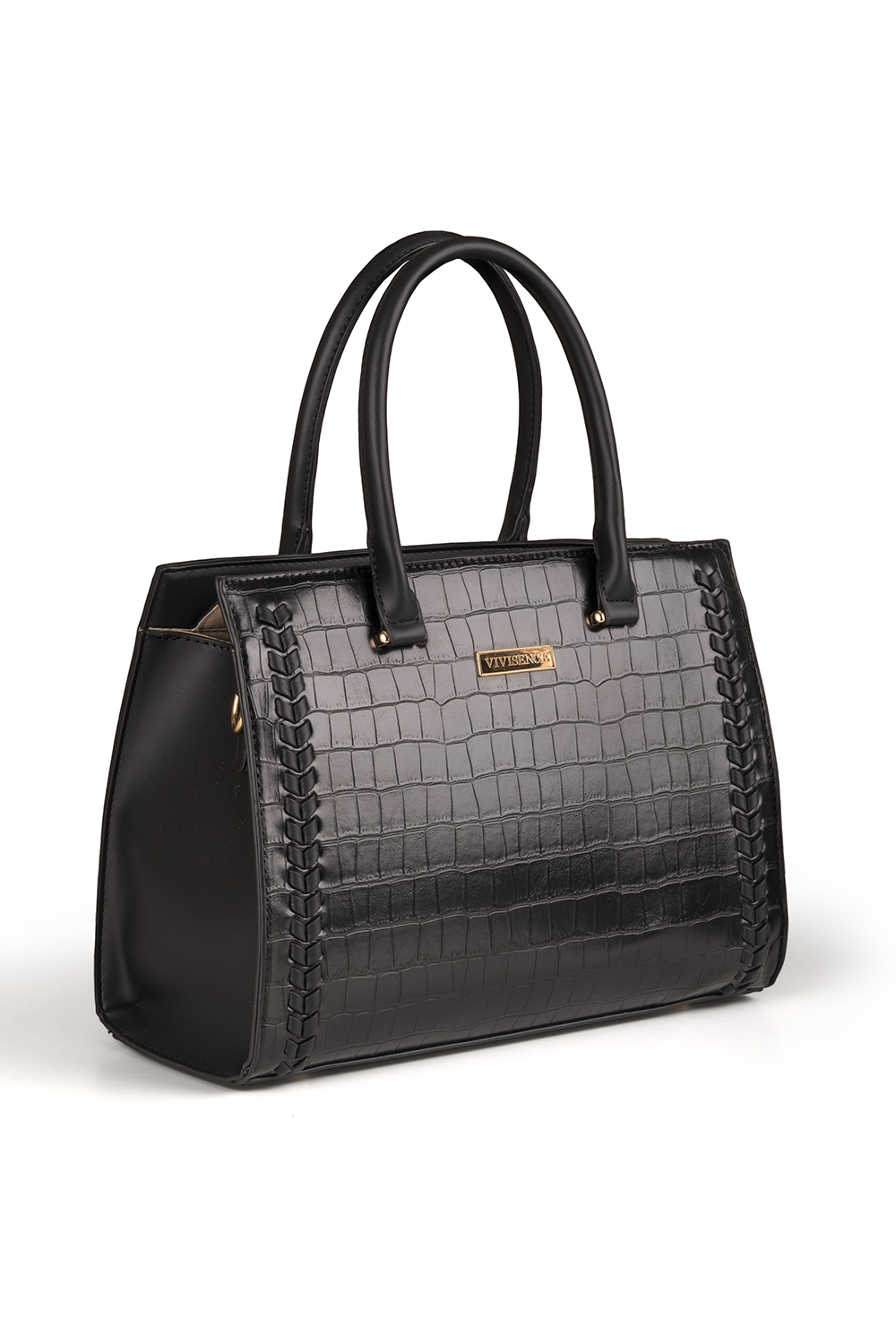 Vivisence Women's Handbag Set 3-in-1 Zipped Closure Elegance for Everyday, black