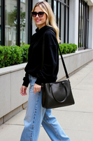 Vivisence Sac À Main Femme Trois Compartiments Parfait Style et Confort, noir