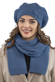Vivisence Winter Scarf With Decorative Tie For Cold Days 7104, blue