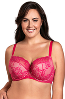 Vivisence Soutien Gorge Semi Rembourré Femme Dentelle Florale Maintien Confort, fuchsia