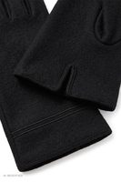 Vivisence men's wool blend knitted gloves, classic fit, black