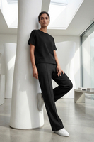 Vivisence T-Shirt Femme Manches Courtes Col Rond Confort Doux Quotidien, noir