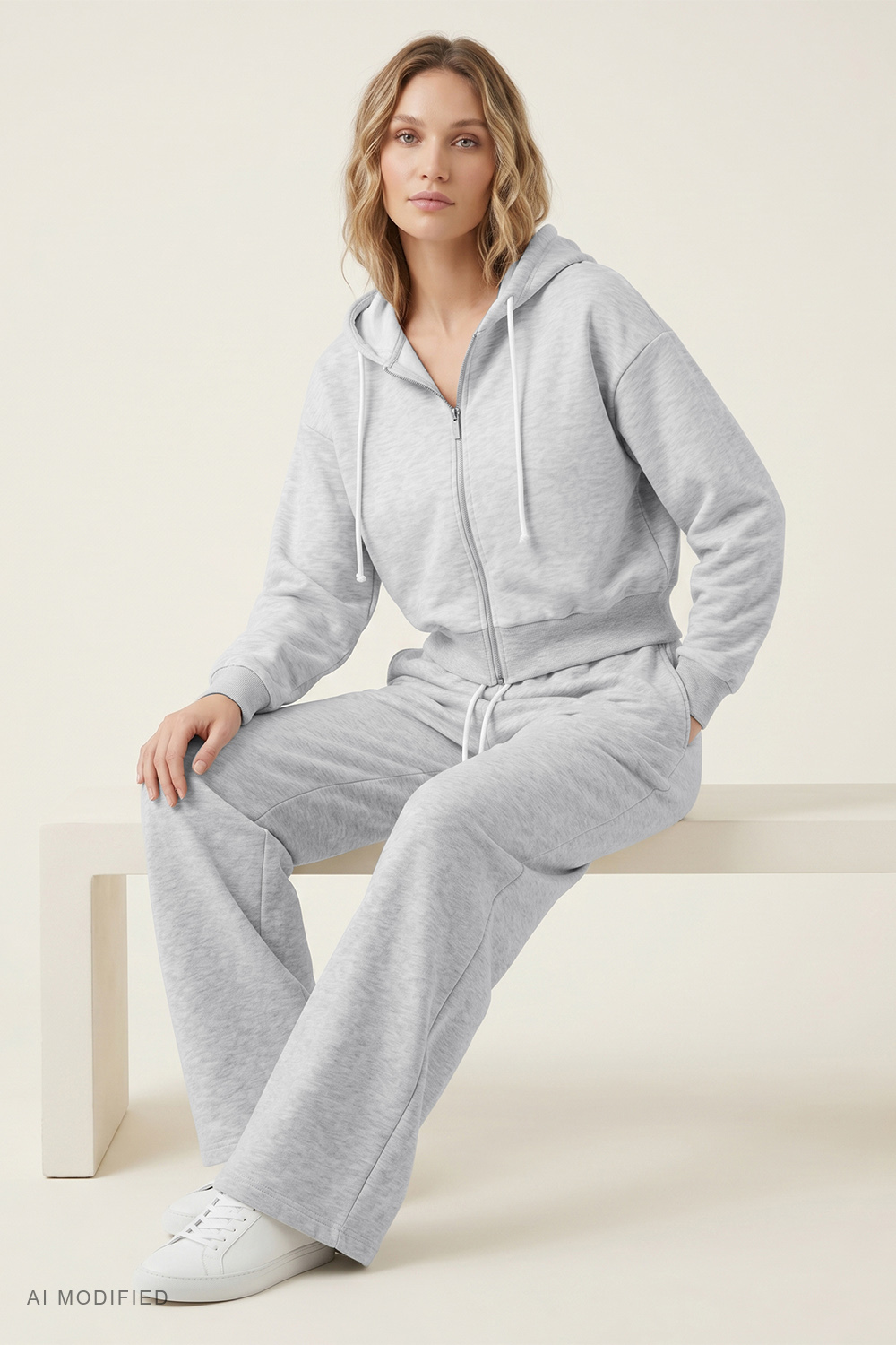 Vivisence Damen Jogginganzug Jacke Mit Reißverschluss für Komfort und Taschen, Grau