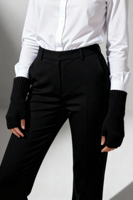 Vivisence Strickhandschuhe Damen Merino Baumwolle Weich und Warm Für Kalte Tage, Schwarz