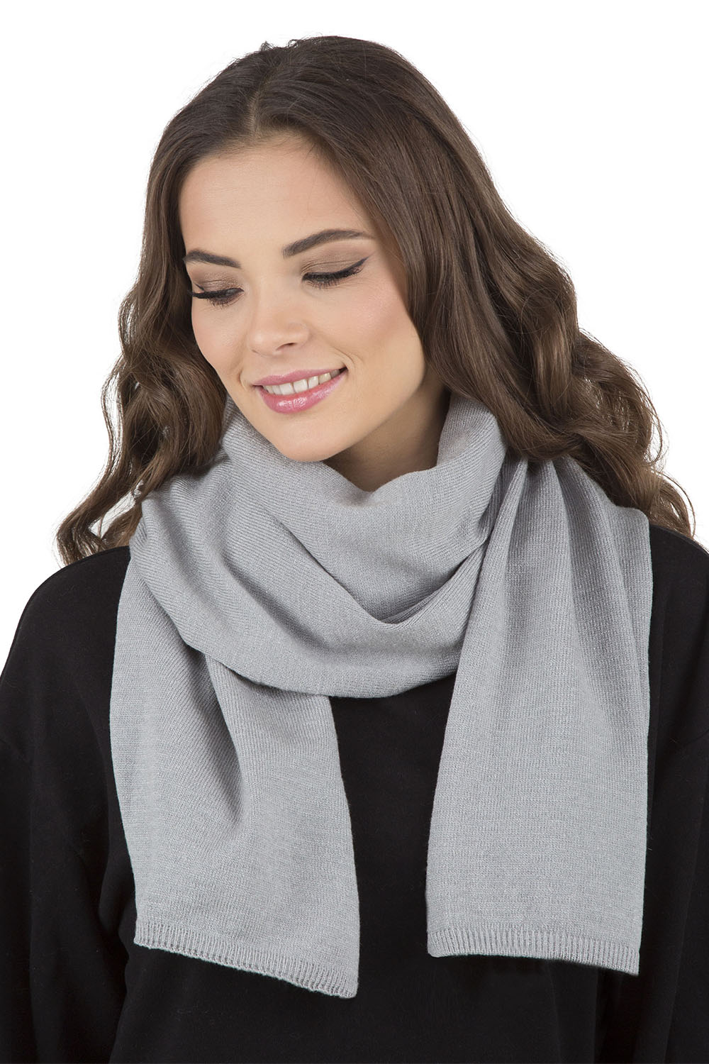 Vivisence Women's Winter Scarf Knitted Warm Comfortable For Cold Days 7102, light grey