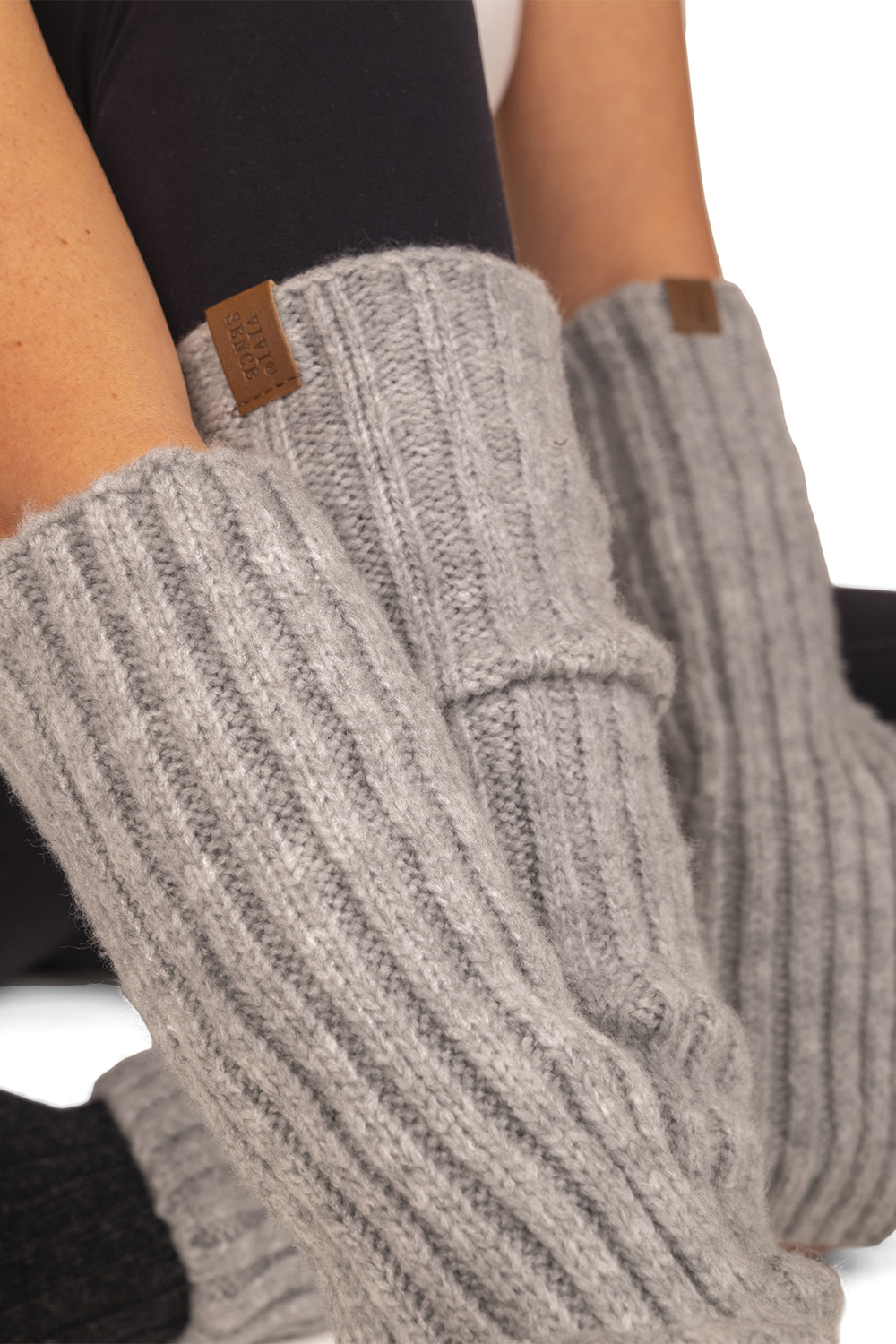 Vivisence Femme Gants Hiver Tricot Maille Extensible Douce Chaleur Confort, gris